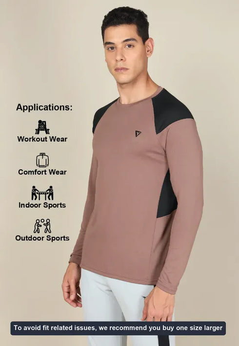 Men Colorblock Slim Fit Crew Neck T-shirt with TECHNO COOL+