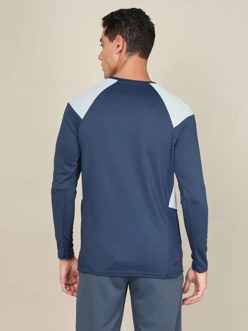 Men Colorblock Slim Fit Crew Neck T-shirt with TECHNO COOL+