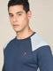Men Colorblock Slim Fit Crew Neck T-shirt with TECHNO COOL+