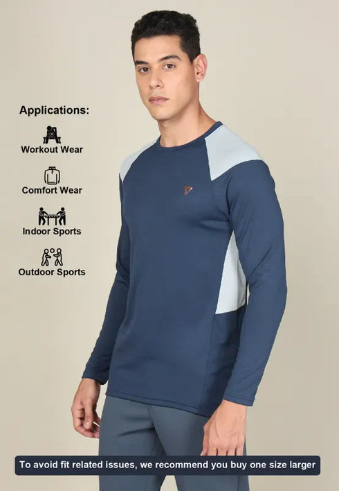 Men Colorblock Slim Fit Crew Neck T-shirt with TECHNO COOL+