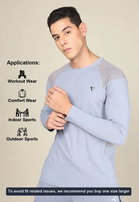 Men Colorblock Slim Fit Crew Neck T-shirt with TECHNO COOL+