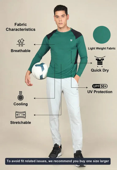 Men Colorblock Slim Fit Crew Neck T-shirt with TECHNO COOL+