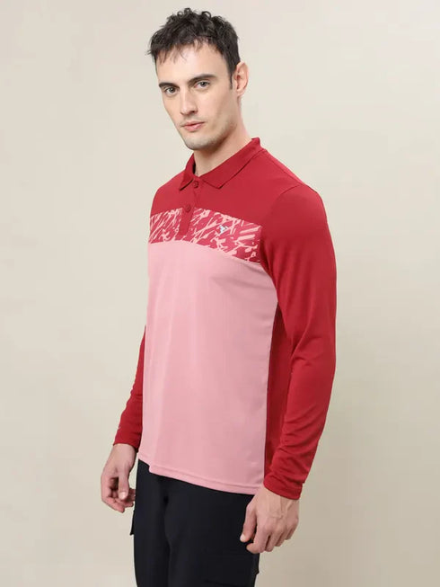 Men Colorblock Slim Fit Polo T-shirt with TECHNO COOL+