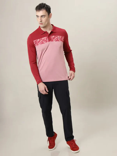 Men Colorblock Slim Fit Polo T-shirt with TECHNO COOL+