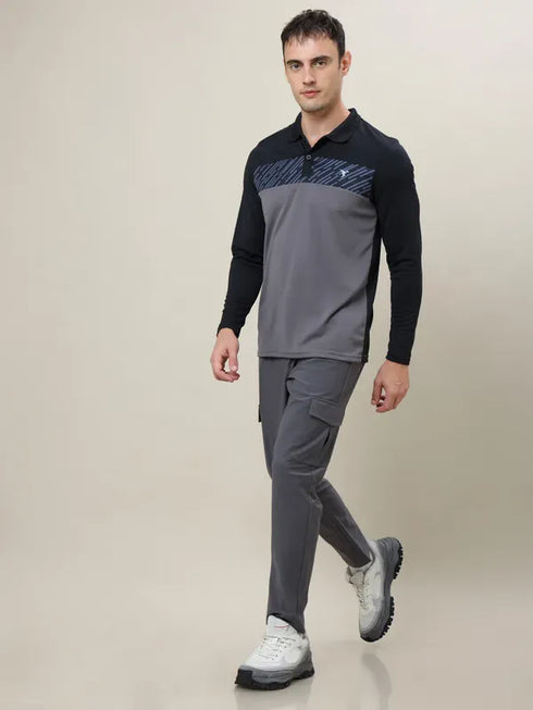 Men Colorblock Slim Fit Polo T-shirt with TECHNO COOL+