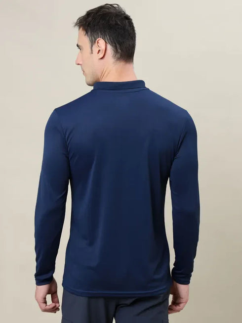 Men Colorblock Slim Fit Polo T-shirt with TECHNO COOL+
