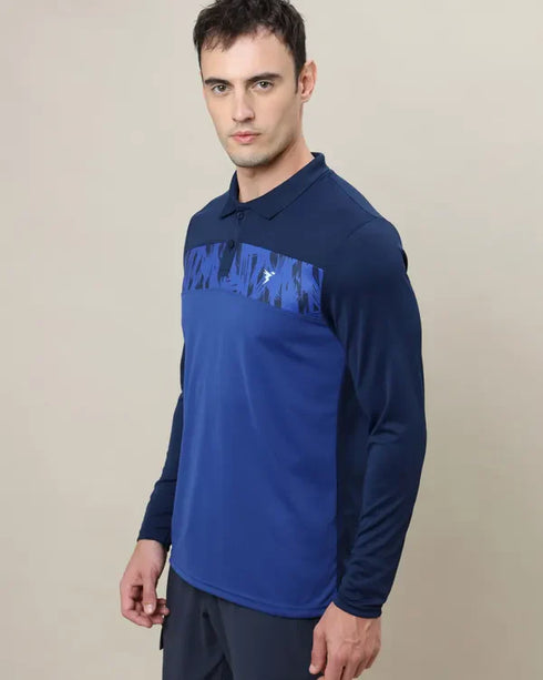 Men Colorblock Slim Fit Polo T-shirt with TECHNO COOL+