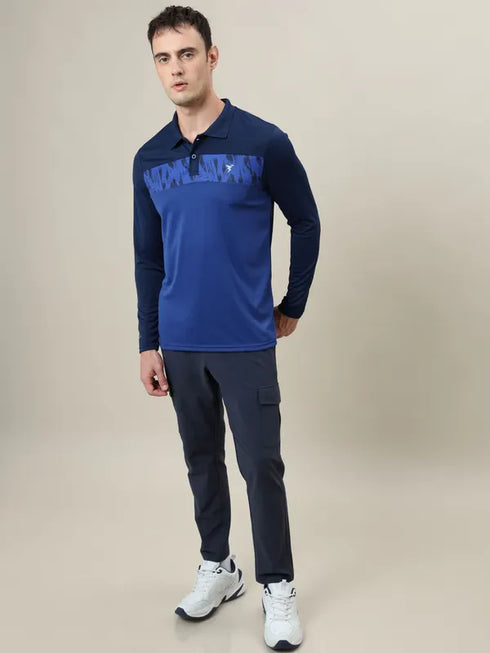 Men Colorblock Slim Fit Polo T-shirt with TECHNO COOL+