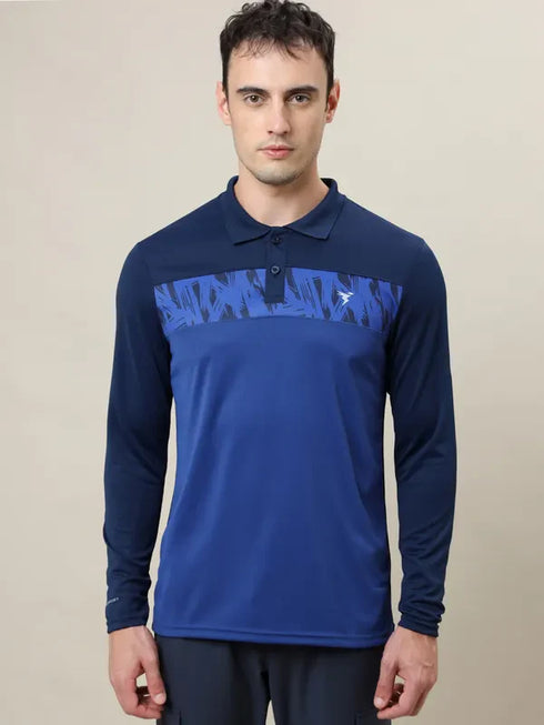 Men Colorblock Slim Fit Polo T-shirt with TECHNO COOL+