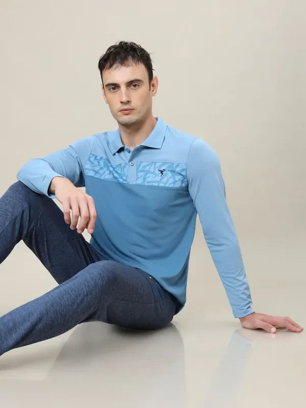 Men Colorblock Slim Fit Polo T-shirt with TECHNO COOL+