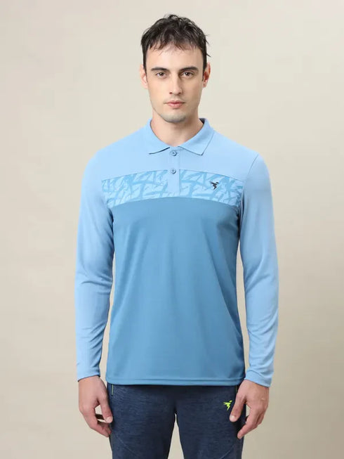 Men Colorblock Slim Fit Polo T-shirt with TECHNO COOL+