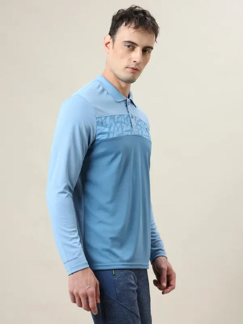 Men Colorblock Slim Fit Polo T-shirt with TECHNO COOL+