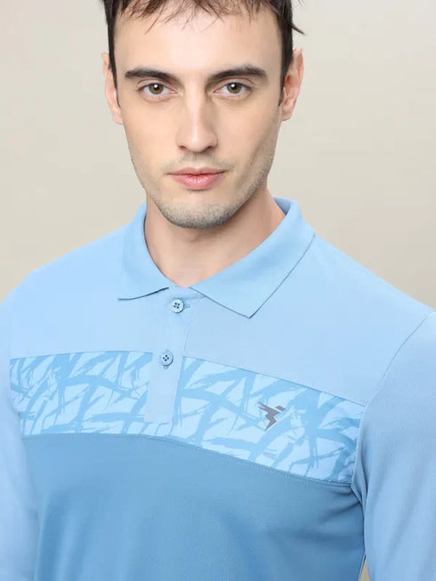 Men Colorblock Slim Fit Polo T-shirt with TECHNO COOL+