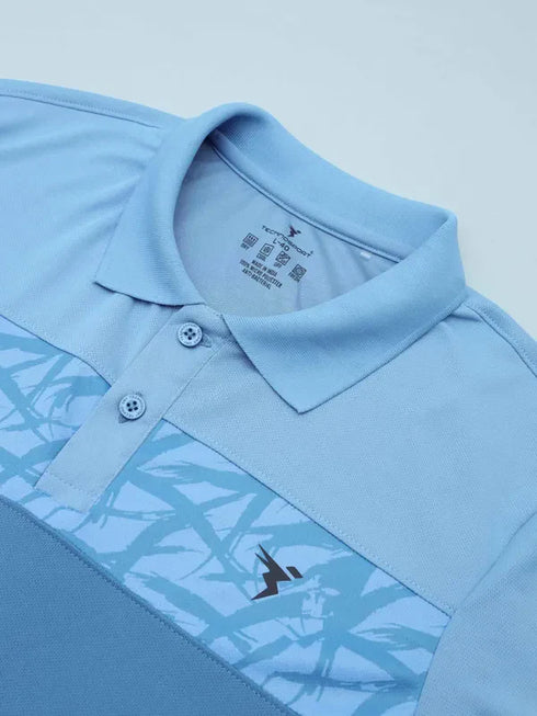 Men Colorblock Slim Fit Polo T-shirt with TECHNO COOL+