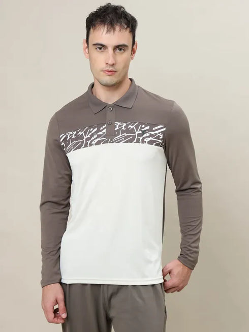 Men Colorblock Slim Fit Polo T-shirt with TECHNO COOL+