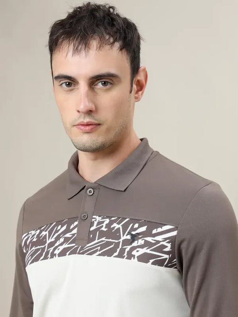 Men Colorblock Slim Fit Polo T-shirt with TECHNO COOL+