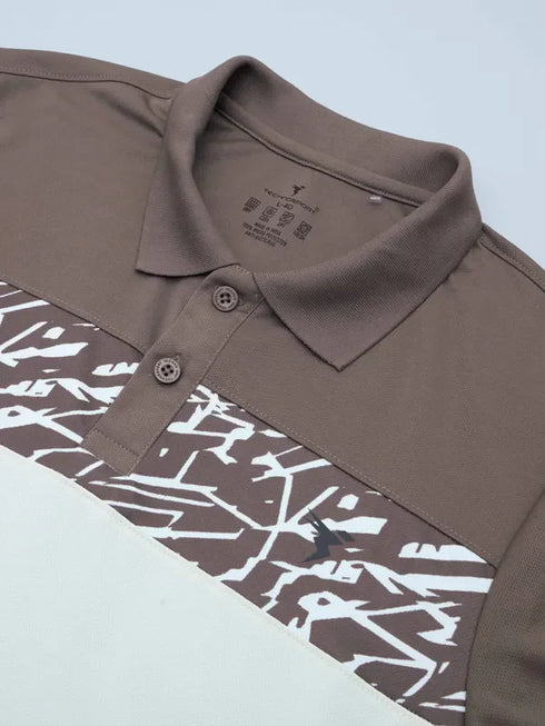 Men Colorblock Slim Fit Polo T-shirt with TECHNO COOL+