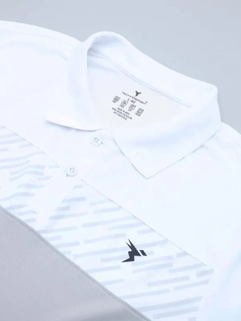 Men Colorblock Slim Fit Polo T-shirt with TECHNO COOL+