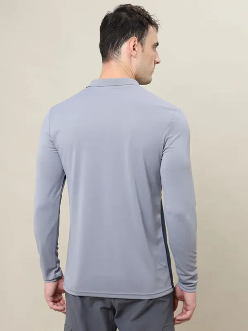 Men Colorblock Slim Fit Polo T-shirt with TECHNO COOL+