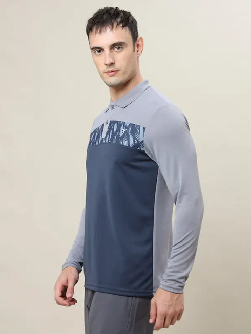 Men Colorblock Slim Fit Polo T-shirt with TECHNO COOL+