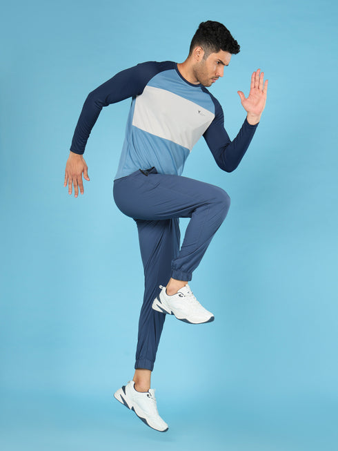 Men Colorblock Slim Fit Crew Neck T-shirt with TECHNO COOL+