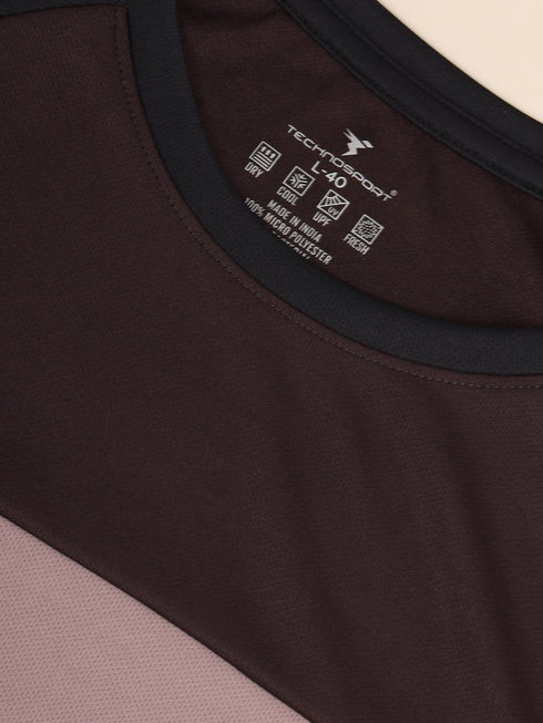 Men Colorblock Slim Fit Crew Neck T-shirt with TECHNO COOL+