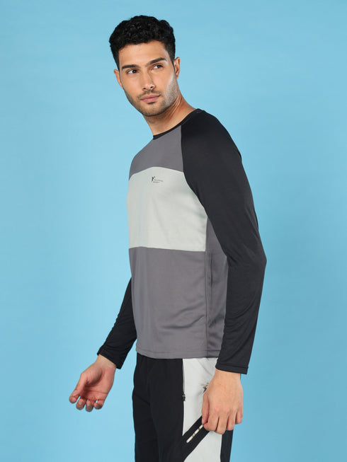 Men Colorblock Slim Fit Crew Neck T-shirt with TECHNO COOL+