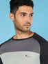 Men Colorblock Slim Fit Crew Neck T-shirt with TECHNO COOL+