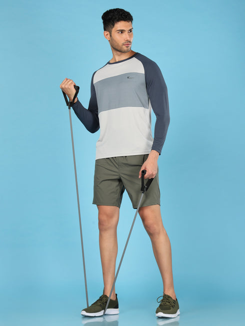 Men Colorblock Slim Fit Crew Neck T-shirt with TECHNO COOL+