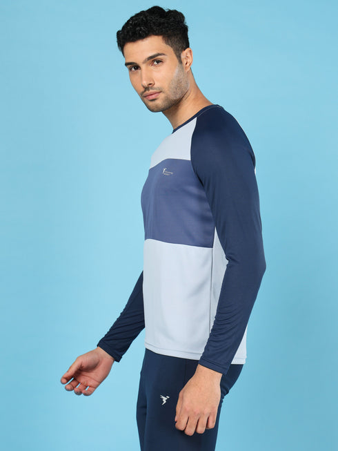 Men Colorblock Slim Fit Crew Neck T-shirt with TECHNO COOL+