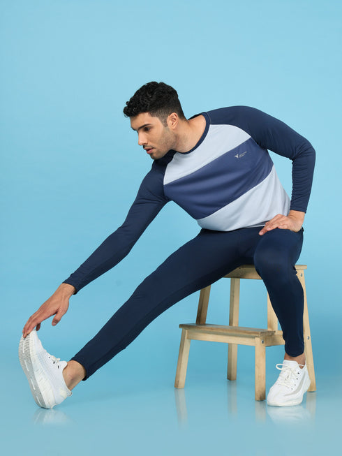 Men Colorblock Slim Fit Crew Neck T-shirt with TECHNO COOL+