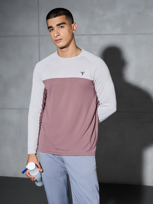 Men Colorblock Slim Fit Crew Neck T-shirt with TECHNO COOL+