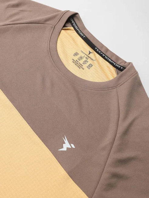 Men Colorblock Slim Fit Crew Neck T-shirt with TECHNO COOL+