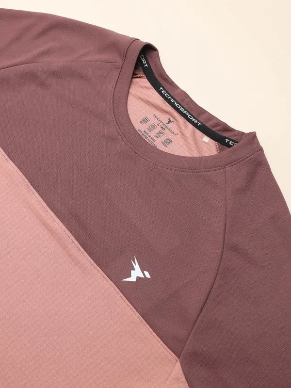 Men Colorblock Slim Fit Crew Neck T-shirt with TECHNO COOL+