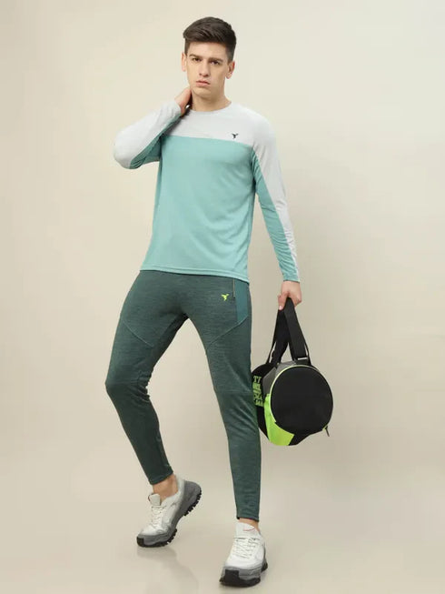 Men Colorblock Slim Fit Crew Neck T-shirt with TECHNO COOL+