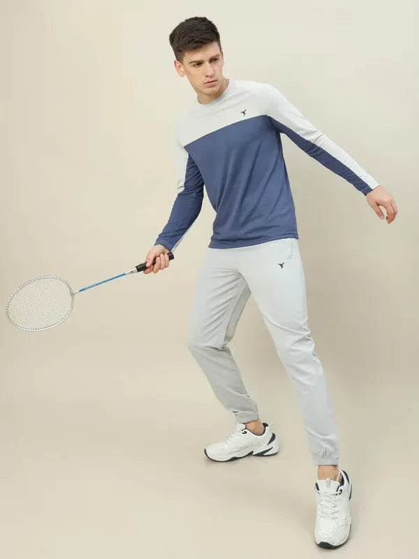 Men Colorblock Slim Fit Crew Neck T-shirt with TECHNO COOL+
