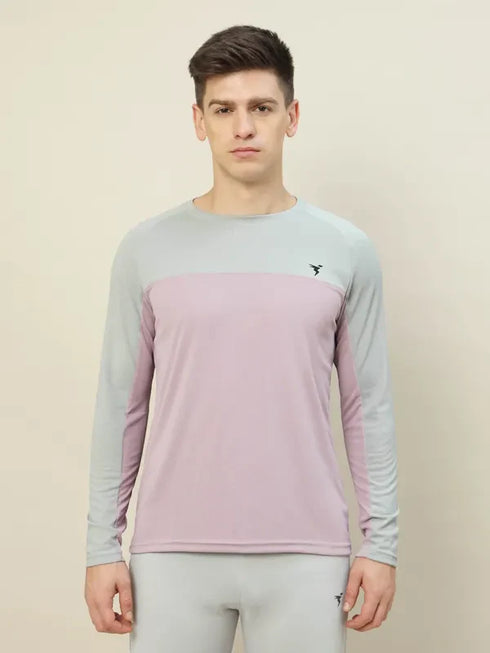 Men Colorblock Slim Fit Crew Neck T-shirt with TECHNO COOL+