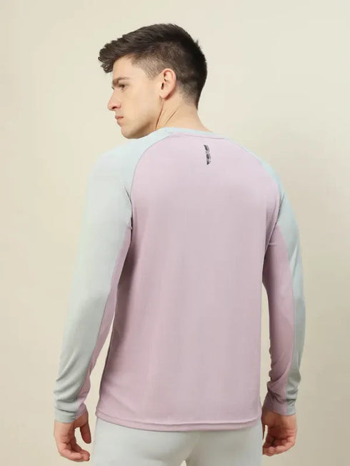 Men Colorblock Slim Fit Crew Neck T-shirt with TECHNO COOL+