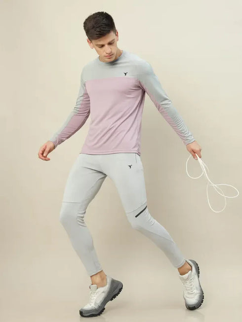Men Colorblock Slim Fit Crew Neck T-shirt with TECHNO COOL+