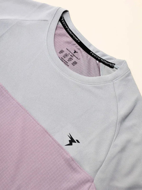 Men Colorblock Slim Fit Crew Neck T-shirt with TECHNO COOL+
