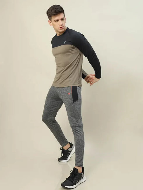 Men Colorblock Slim Fit Crew Neck T-shirt with TECHNO COOL+