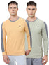 Men Colorblock Slim Fit Crew Neck T-shirt with MATPIQ (Pack of 2)