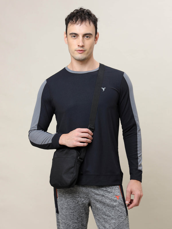 Men Colorblock Slim Fit Crew Neck T-shirt with MATPIQ (Pack of 2)