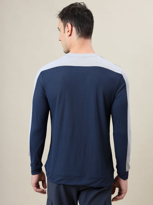 Men Colorblock Slim Fit Crew Neck T-shirt with MATPIQ (Pack of 2)