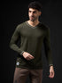 Men Solid Slim Fit V Neck Sports T-shirt with TECHNOCOOL+