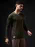 Men Solid Slim Fit V Neck Sports T-shirt with TECHNOCOOL+