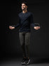 Men Solid Slim Fit V Neck Sports T-shirt with TECHNOCOOL+