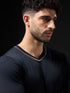 Men Solid Slim Fit V Neck Sports T-shirt with TECHNOCOOL+