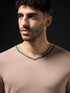 Men Solid Slim Fit V Neck Sports T-shirt with TECHNOCOOL+