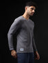 Men Solid Slim Fit V Neck Sports T-shirt with TECHNOCOOL+